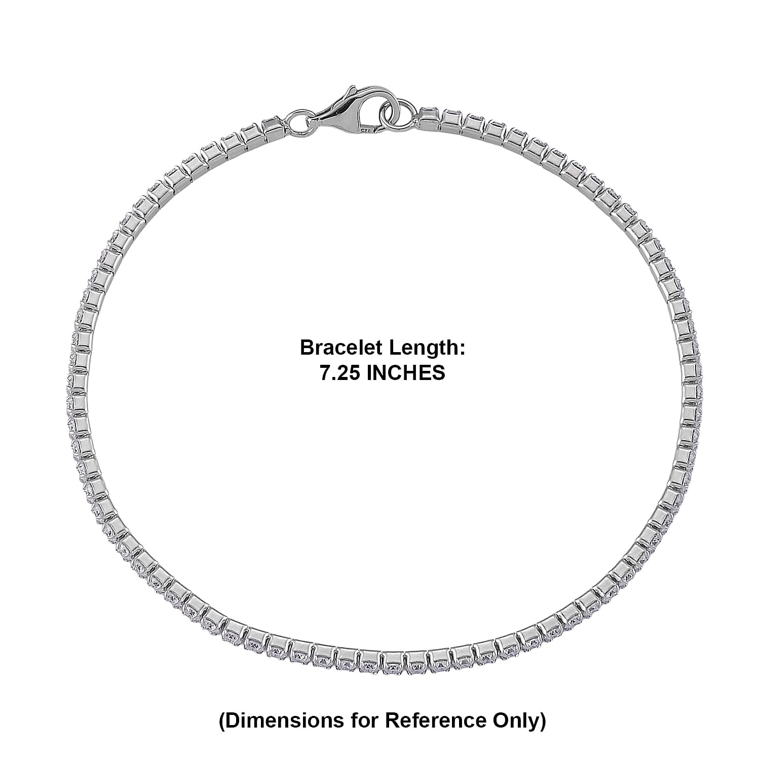 D'Joy Moissanite 2.50 ctw Tennis Bracelet in Rhodium Over Sterling Silver (7.25 In)