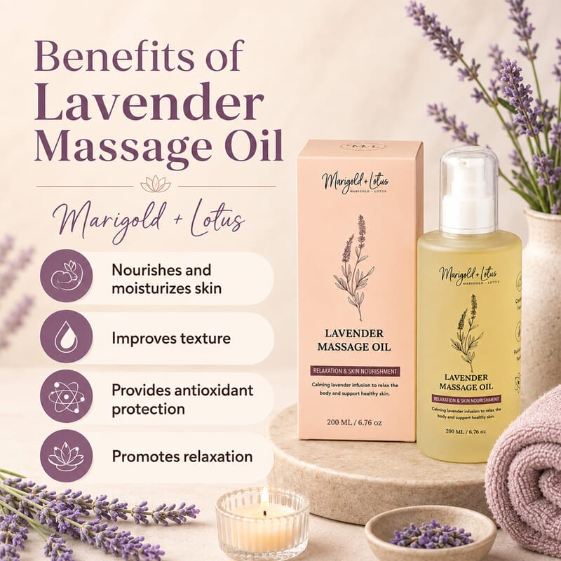 Marigold and Lotus Lavender Massage Oil 6.76oz