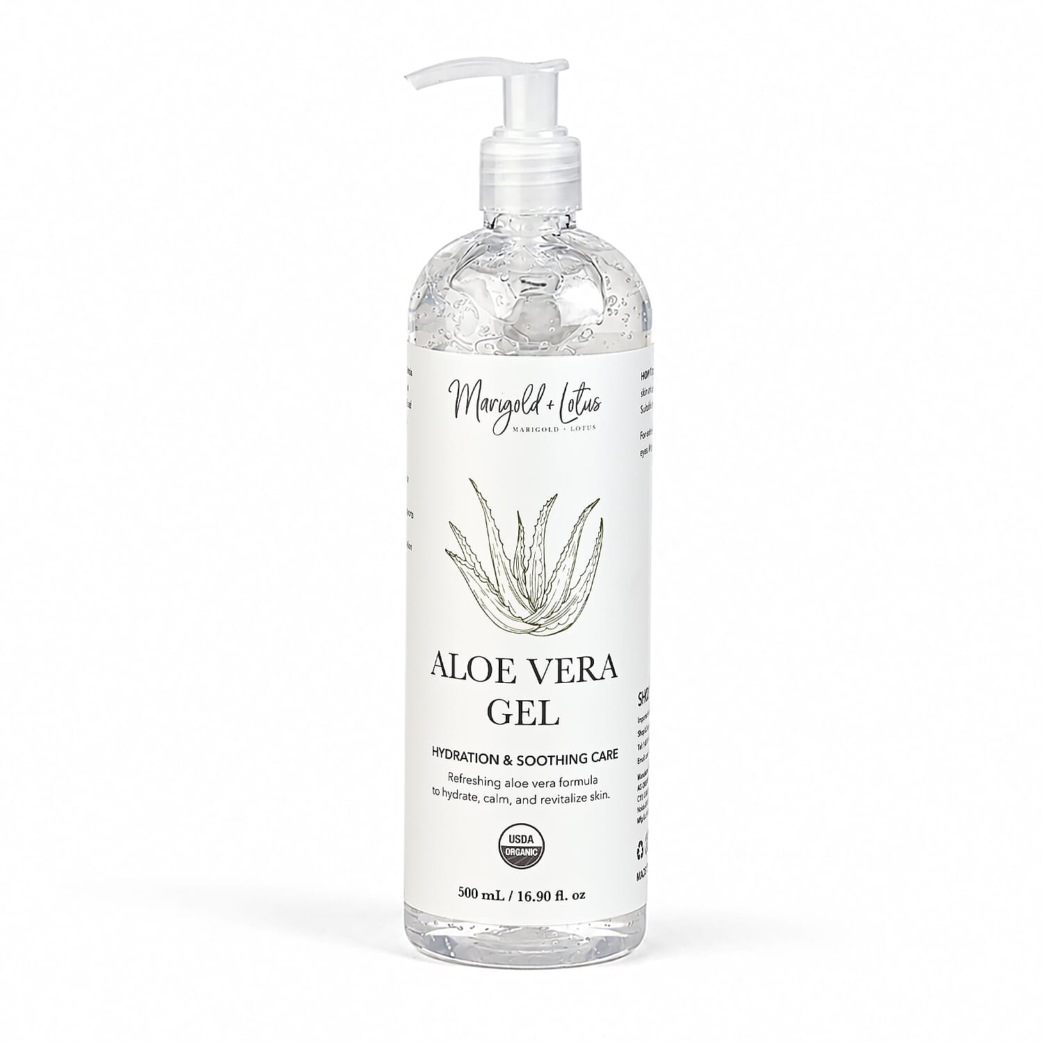 Marigold and Lotus Aloe vera gel USDA 16.90oz