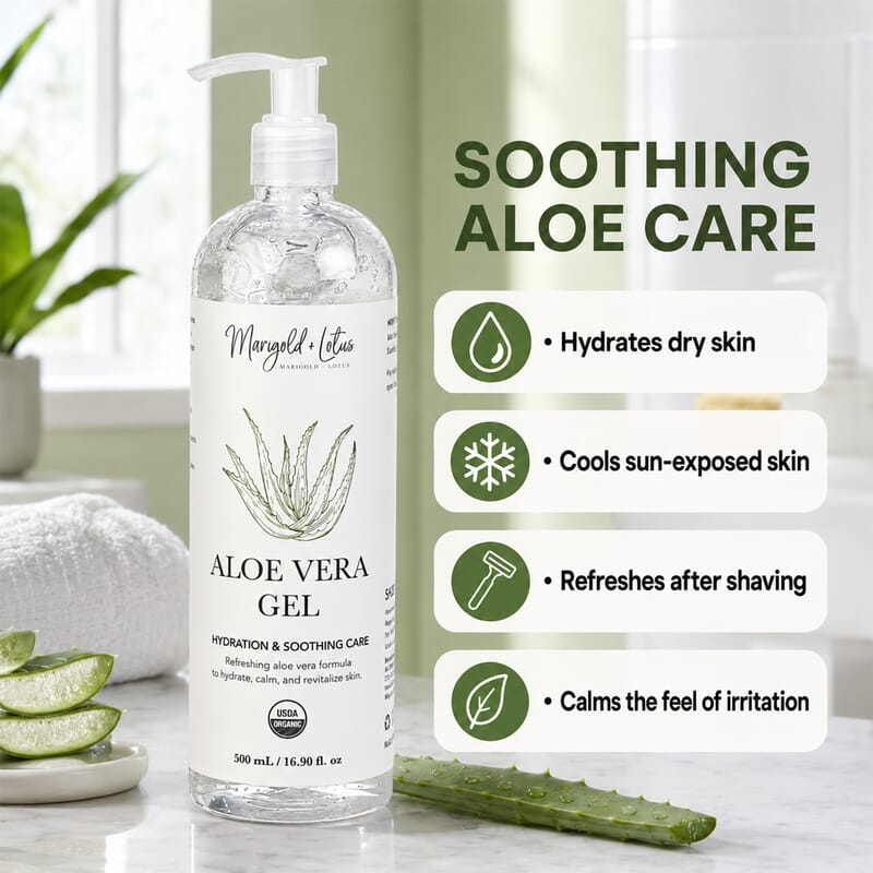 Marigold and Lotus Aloe vera gel USDA 16.90oz
