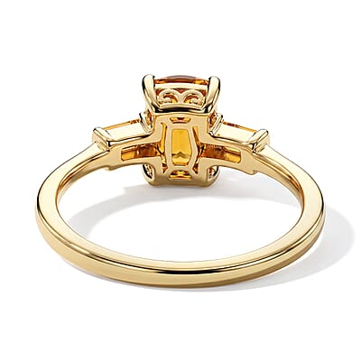 D'Joy Mocha Scapolite and White Zircon 1.00 ctw Ring in 18K Vermeil Yellow Gold Over Sterling Silver (Size 6.0)