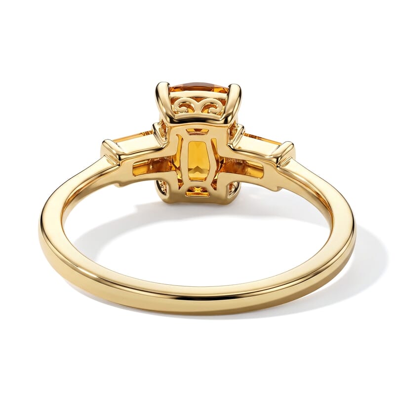 D'Joy Mocha Scapolite and White Zircon 1.00 ctw Ring in 18K Vermeil Yellow Gold Over Sterling Silver (Size 6.0)