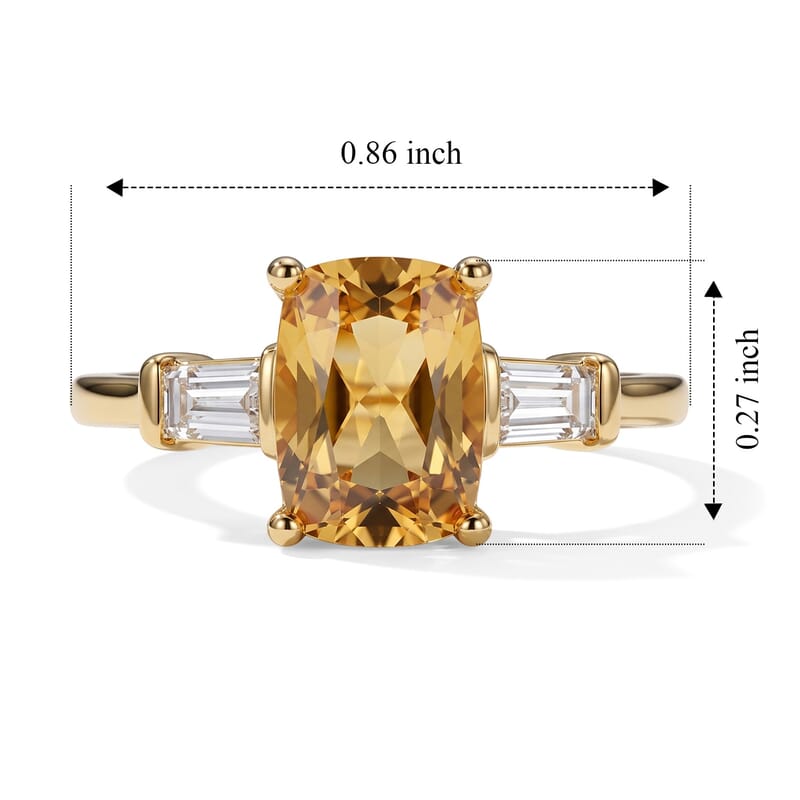 D'Joy Mocha Scapolite and White Zircon 1.00 ctw Ring in 18K Vermeil Yellow Gold Over Sterling Silver (Size 6.0)