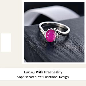 AAAA Mozambique Ruby and Diamond I1 2.70 ctw Ring in 14K White Gold (Size 10.5) 4.20 Grams