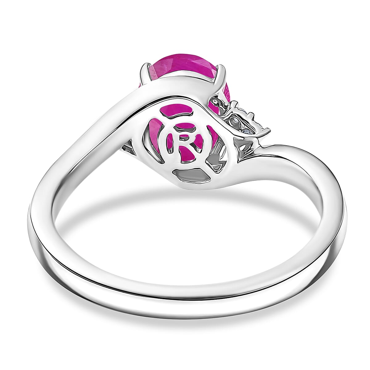 AAAA Mozambique Ruby and Diamond I1 2.70 ctw Ring in 14K White Gold (Size 11.5) 4.20 Grams image number 4