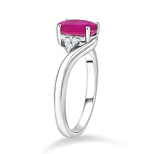 AAAA Mozambique Ruby and Diamond I1 2.70 ctw Ring in 14K White Gold (Size 9.0) 4.20 Grams