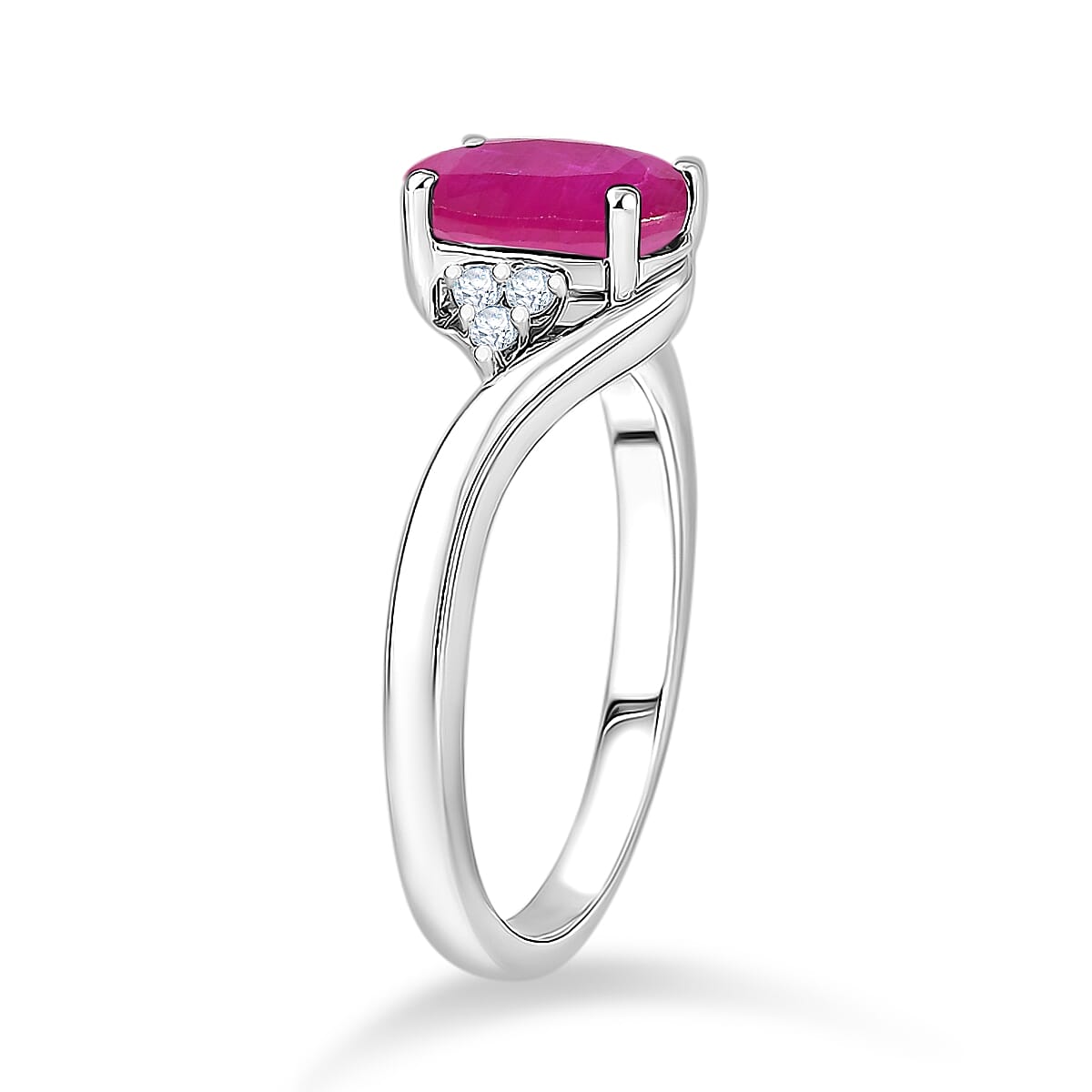 AAAA Mozambique Ruby and Diamond G-H SI 2.70 ctw Ring in 18K White Gold (Size 9.0) 4.80 Grams image number 3