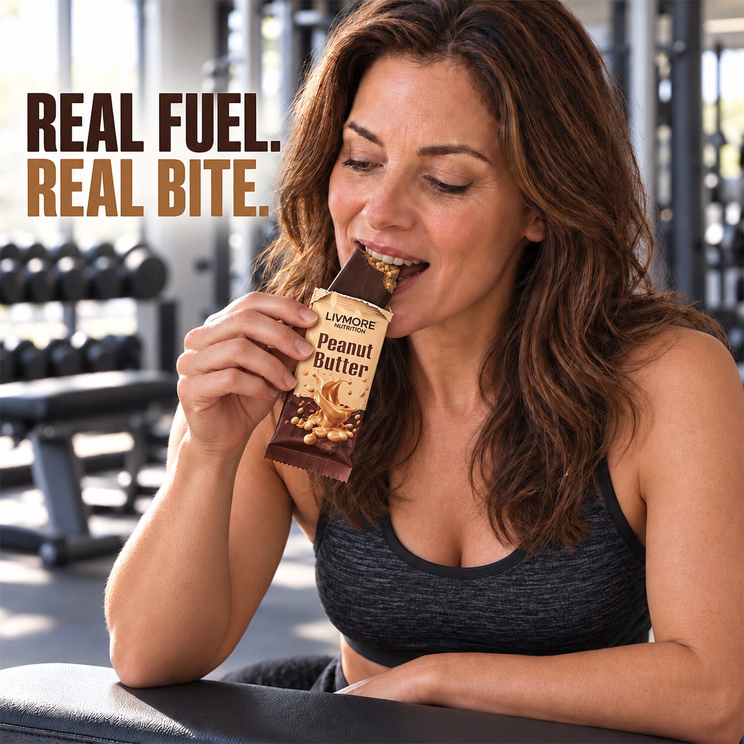 Livmore Nutrition Set of 12 Peanut Butter Bar 21.16oz (17g Protein Per Serving)