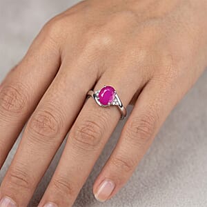 AAAA Mozambique Ruby and Diamond I2 2.70 ctw Ring in 10K White Gold (Size 7.5)