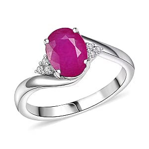 AAAA Mozambique Ruby and Diamond I2 2.70 ctw Ring in 10K White Gold (Size 8.0)
