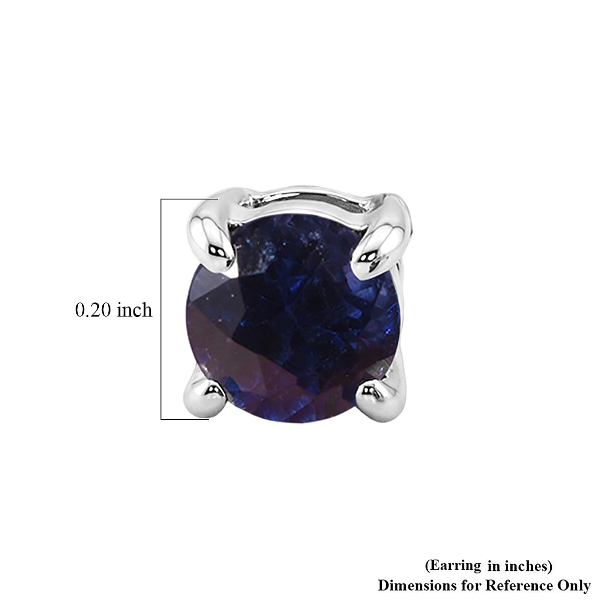 D'Joy Premium Kashmir Kyanite 1.20 ctw Studs Earrings in Rhodium Over Sterling Silver