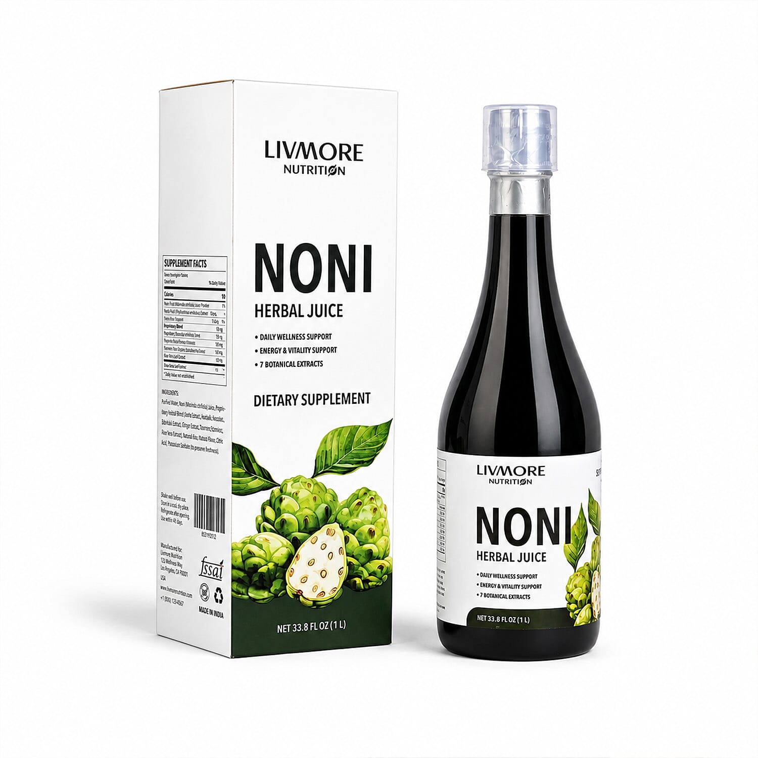 Livmore Pure Noni Fruit Blend Drink with Blueberry and Grape Extracts