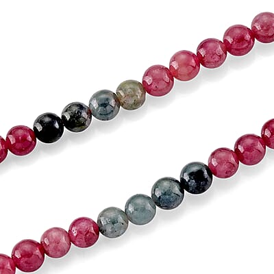 D'Joy Premium Lagoon Tourmaline and Pink Tourmaline 150.00 ctw Beaded Necklace in Rhodium Over Sterling Silver 18-20 Inches