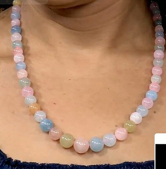 D''Joy Premium Multi Beryl Beaded Necklace (20 Inches) in Rhodium Over Sterling Silver 280.00 ctw