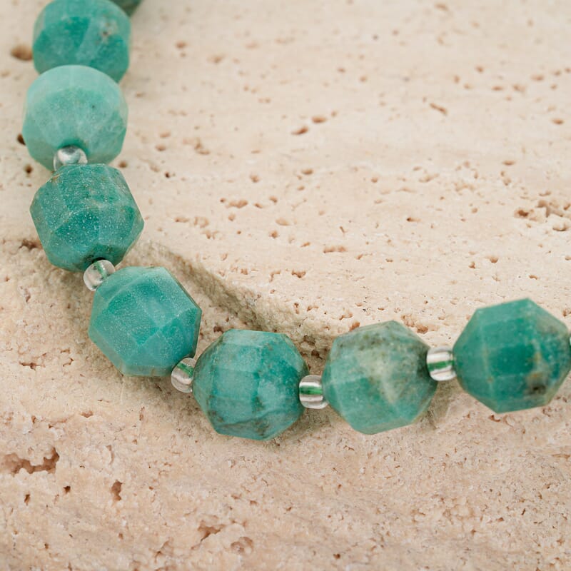 GCS Green Agate and Glass Double Pointers Beaded Strand (15 Inches) 199.30 ctw