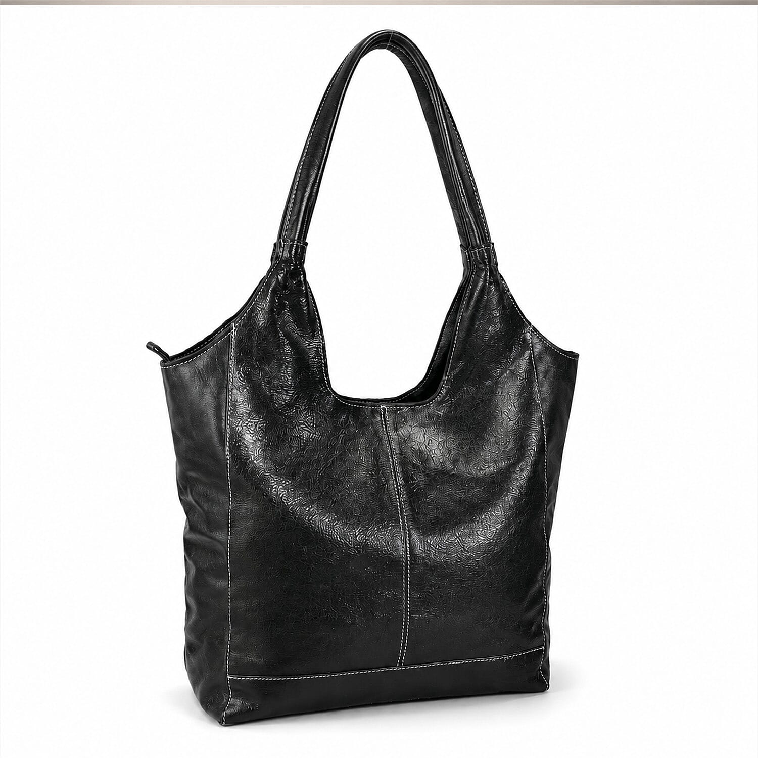 La Marey Black Genuine Leather Hobo Bag