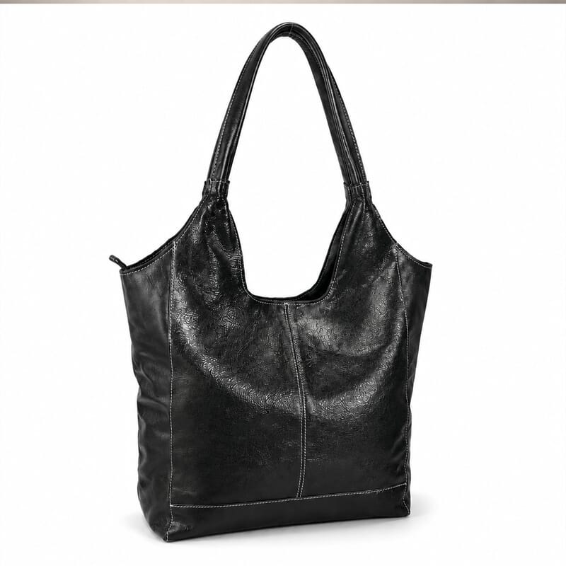 La Marey Black Genuine Leather Hobo Bag