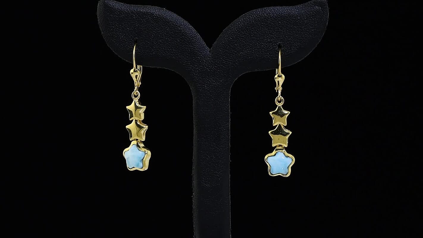 GP Larimar Fancy Earrings in 18K Vermeil YG Over Sterling Silver 4.20 ctw