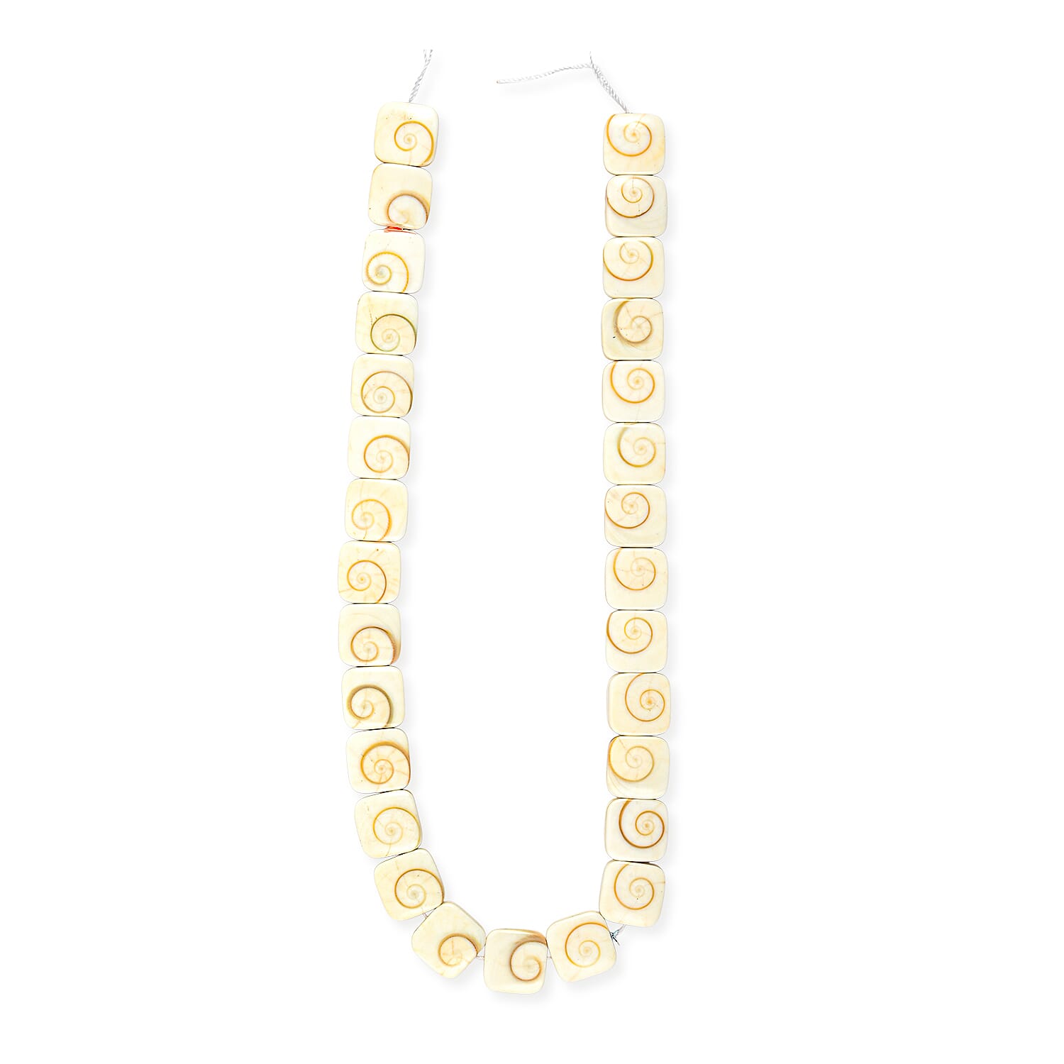 GCS Square Silver Mouth Sheel Beaded Strand (16 Inches)