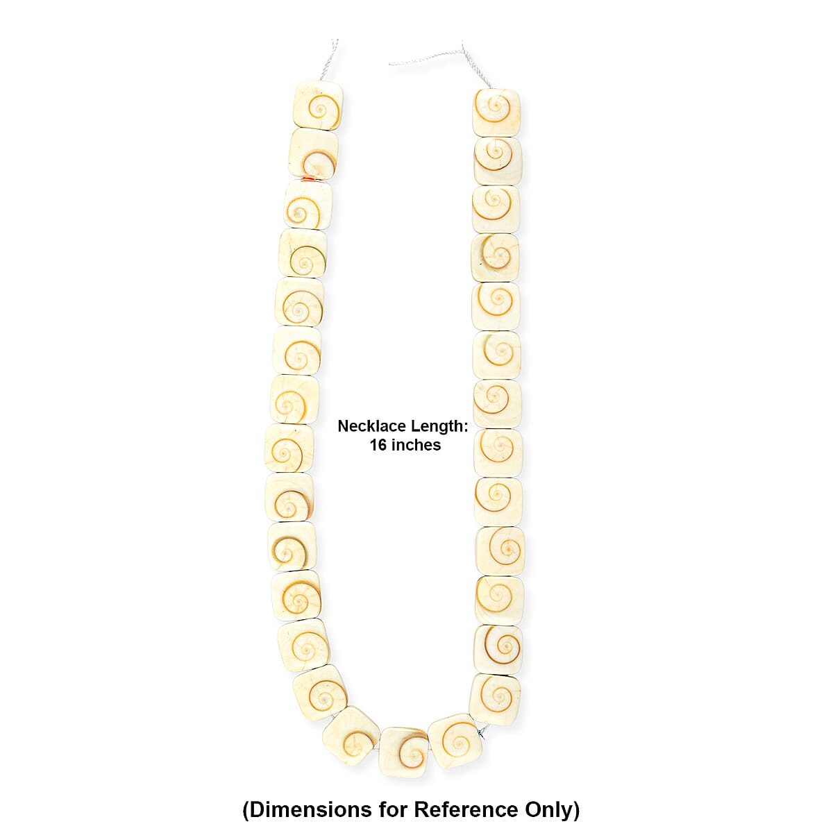 GCS Square Silver Mouth Sheel Beaded Strand (16 Inches) image number 3