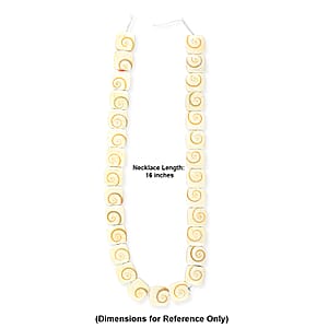 GCS Square Silver Mouth Sheel Beaded Strand (16 Inches)