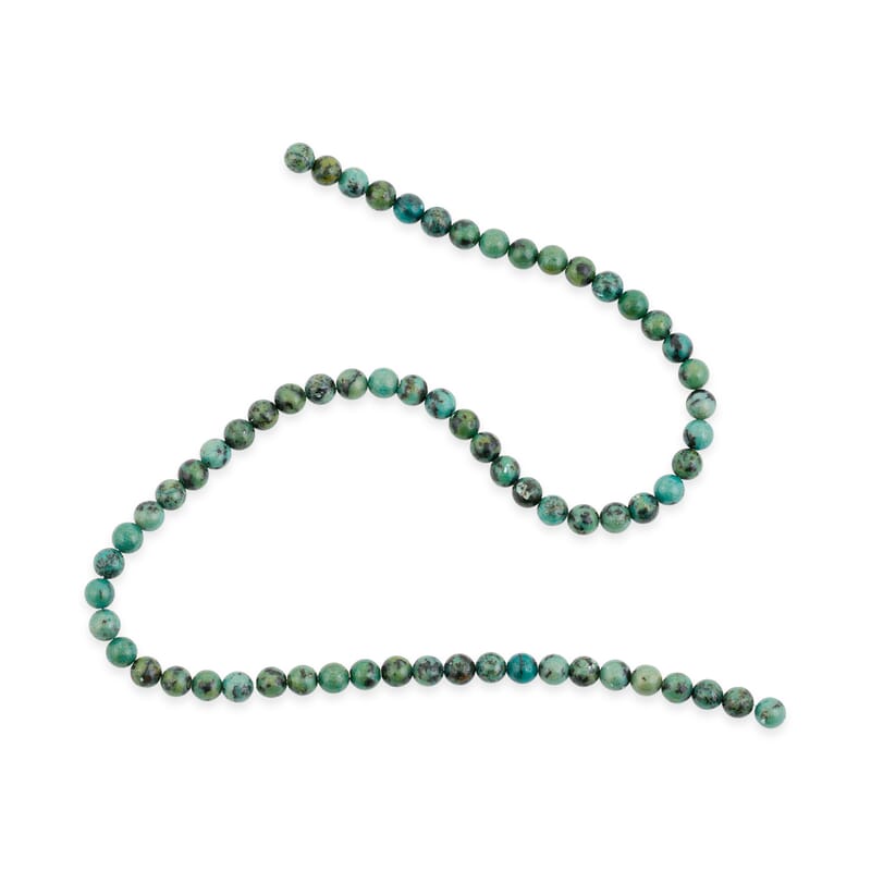 GCS Round Green Jasper Beaded Strand (16 Inches) 103.40 ctw