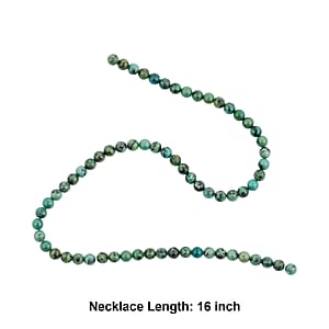 GCS Round Green Jasper Beaded Strand (16 Inches) 103.40 ctw
