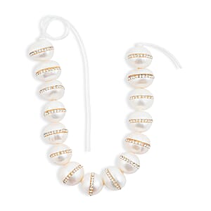 GCS Large Freshwater Pearl and Crystal Beaded Strand (9.0In)