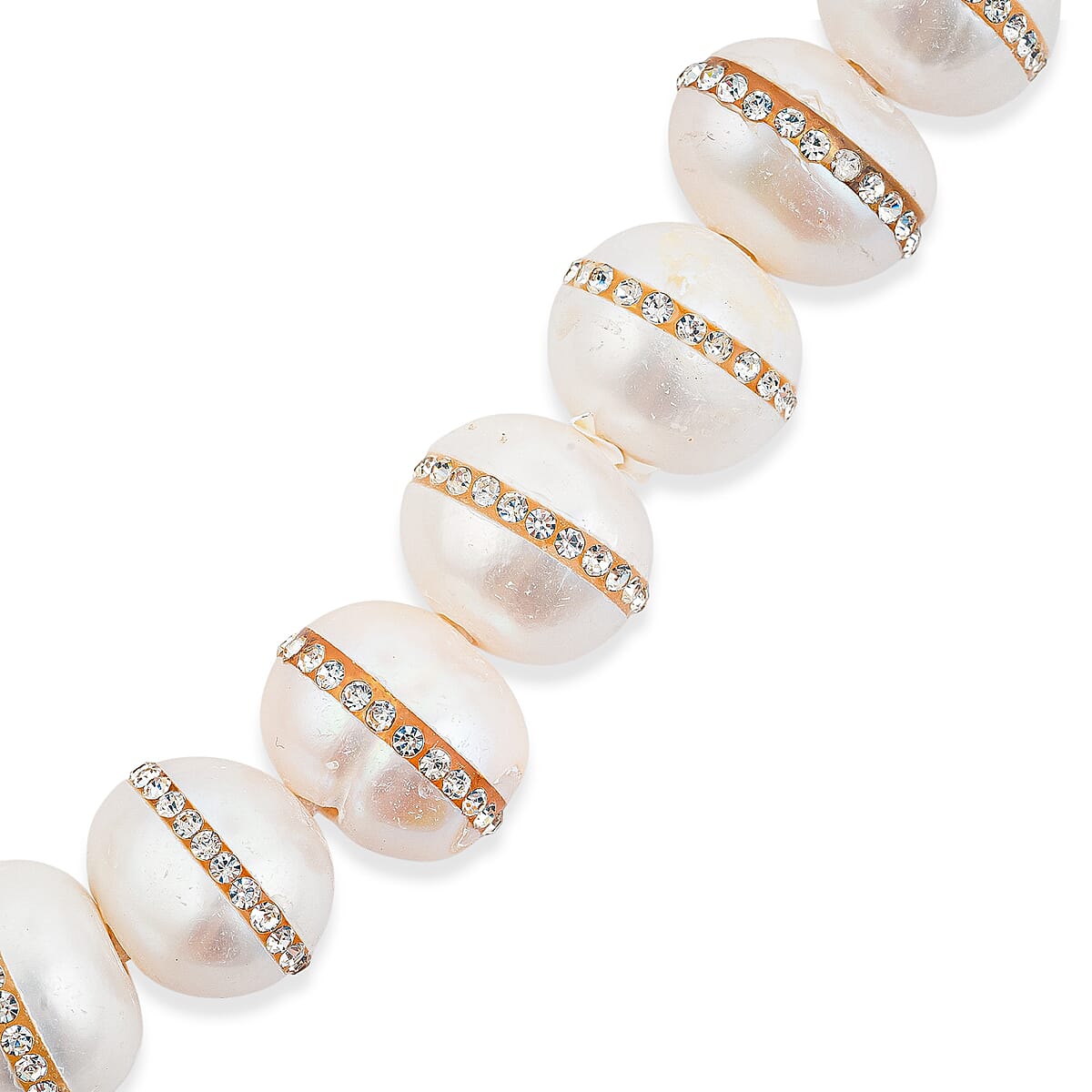 GCS Large Freshwater Pearl and Crystal Beaded Strand (9.0In) image number 2