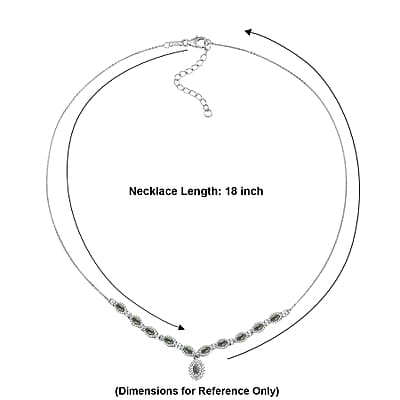 D'Joy Narsipatnam Alexandrite and Moissanite 2.60 ctw Blooming Vine Neckalce in Rhodium Over Sterling Silver 18 Inches