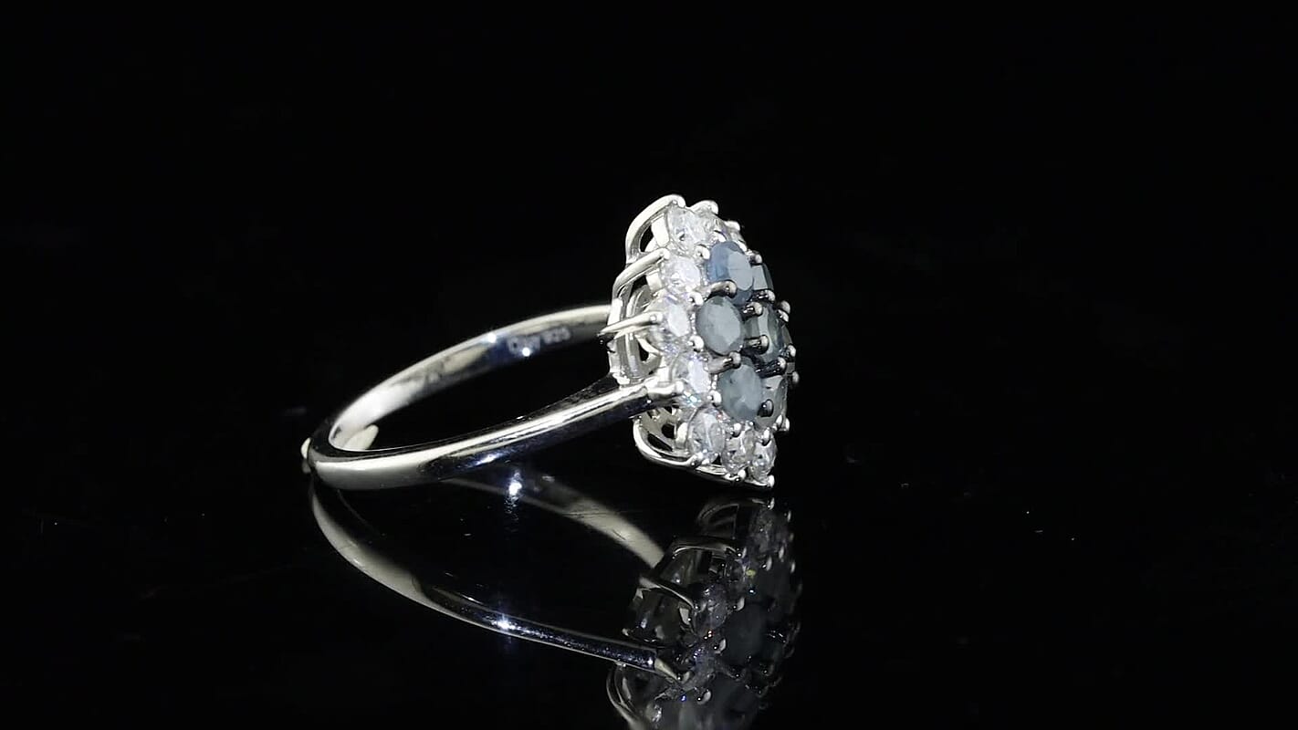 D'Joy Narsipatnam Alexandrite, Moissanite Ring in Rhodium Over Sterling Silver (Size 10.0) 1.60 ctw