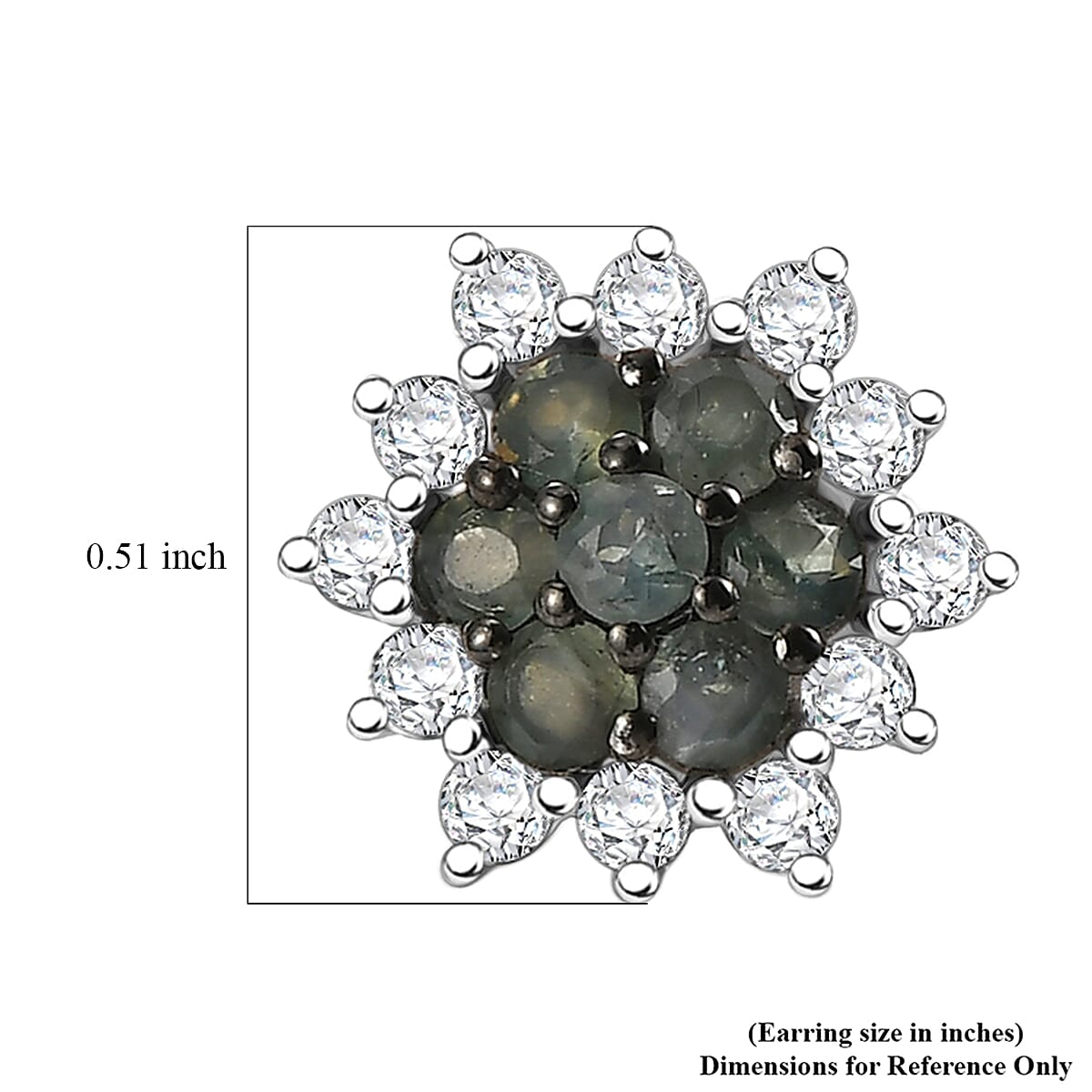 D'Joy Narsipatnam Alexandrite and Moissanite 1.80 ctw Garden Starburst Earrings in Rhodium Over Sterling Silver image number 4