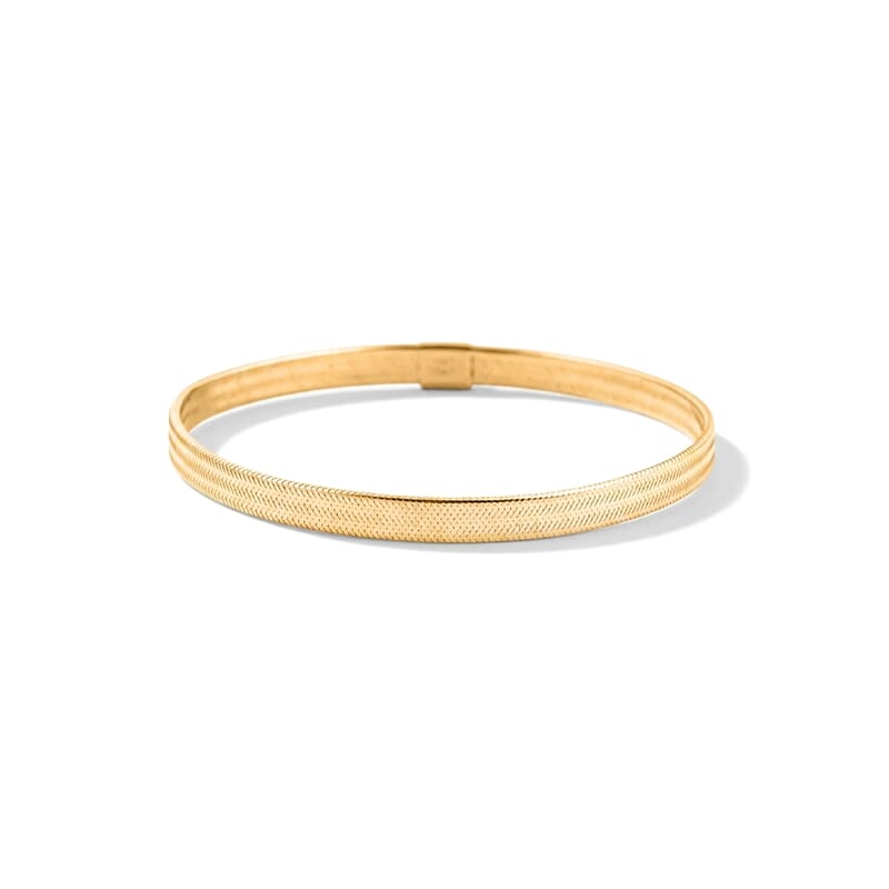 Doorbuster Italian 4.8mm Flex Stretch Bangle Bracelet in 10K Yellow Gold 1.25 Grams (7-9In)