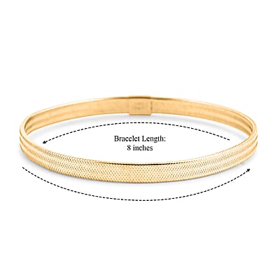Italian 4.8mm Flex Stretch Bangle Bracelet in 10K Yellow Gold 1.25 Grams (7-9In)