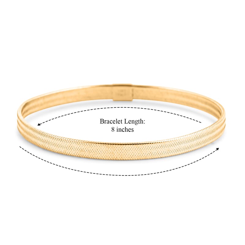 Doorbuster Italian 4.8mm Flex Stretch Bangle Bracelet in 10K Yellow Gold 1.25 Grams (7-9In)