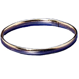 Italian 3.5mm Domed Glow Mesh Stretch Bangle Bracelet in 10K Yellow Gold (7-9In) 0.91 Grams