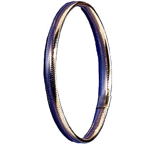 Italian 3.5mm Domed Glow Mesh Stretch Bangle Bracelet in 10K Yellow Gold (7-9In) 0.91 Grams