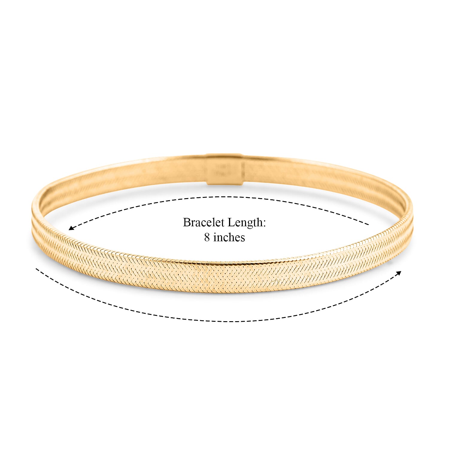 Italian 3.5mm Domed Glow Mesh Stretch Bangle Bracelet in 10K Yellow Gold (7-9In) 0.91 Grams