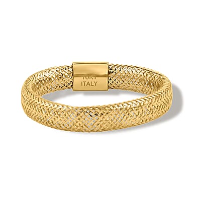 Italian 5.5mm Flat Flex Stretch Ring in 10K Yellow Gold (Size 6-12) 0.47 Grams