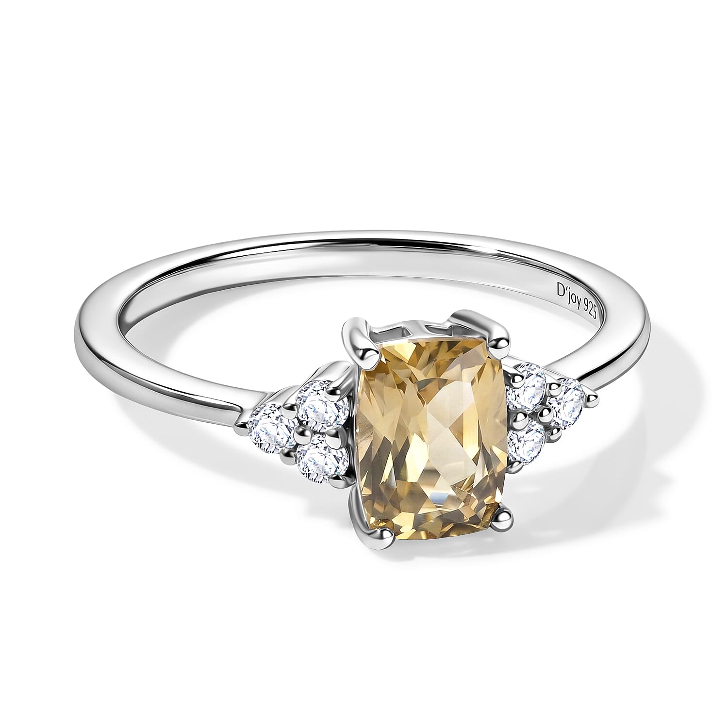 D'Joy Marialite, White Zircon Ring in Rhodium Over Sterling Silver (Size 10.0) 1.20 ctw