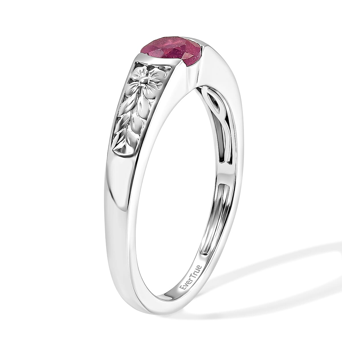 EverTrue Ilakaka Hot Pink Sapphire (FF) 0.75 ctw Solitaire Ring in Platinum Bond (Size 6.0) image number 1