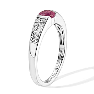 EverTrue Ilakaka Hot Pink Sapphire (FF) 0.75 ctw Solitaire Ring in Platinum Bond (Size 6.0)