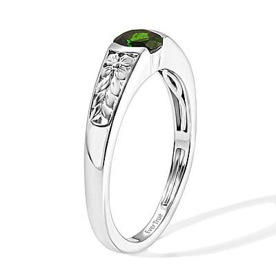 EverTrue Chrome Diopside 0.50 ctw Solitaire Ring in Platinum Bond (Size 10.0)