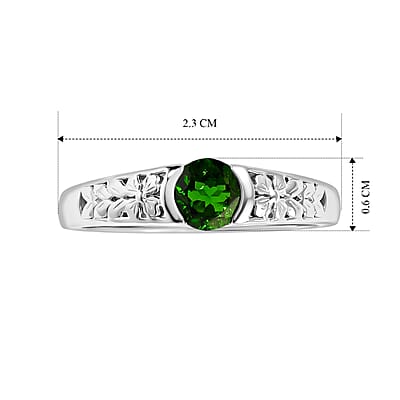 EverTrue Chrome Diopside 0.50 ctw Solitaire Ring in Platinum Bond (Size 10.0)