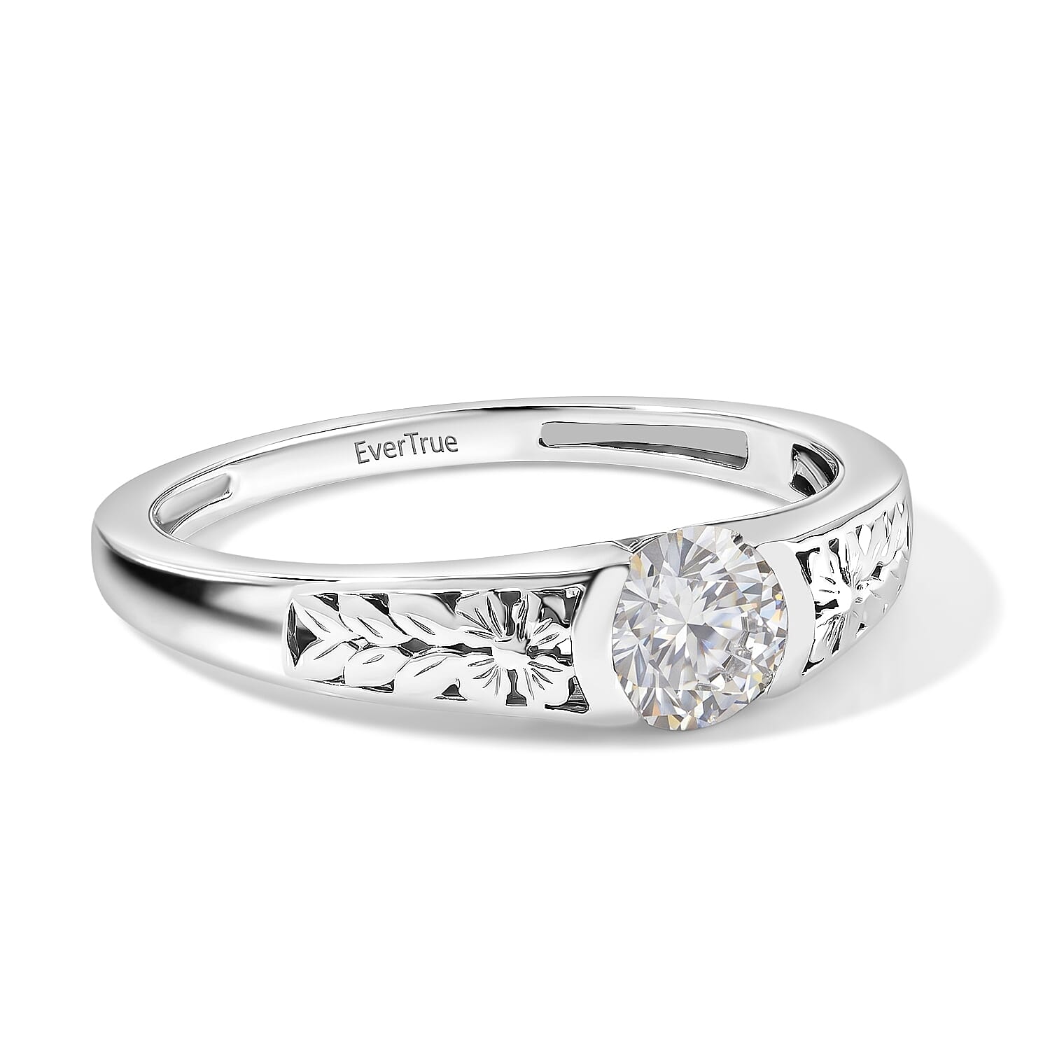 EverTrue Moissanite 0.50 ctw Solitaire Ring in Platinum Bond (Size 7.0)