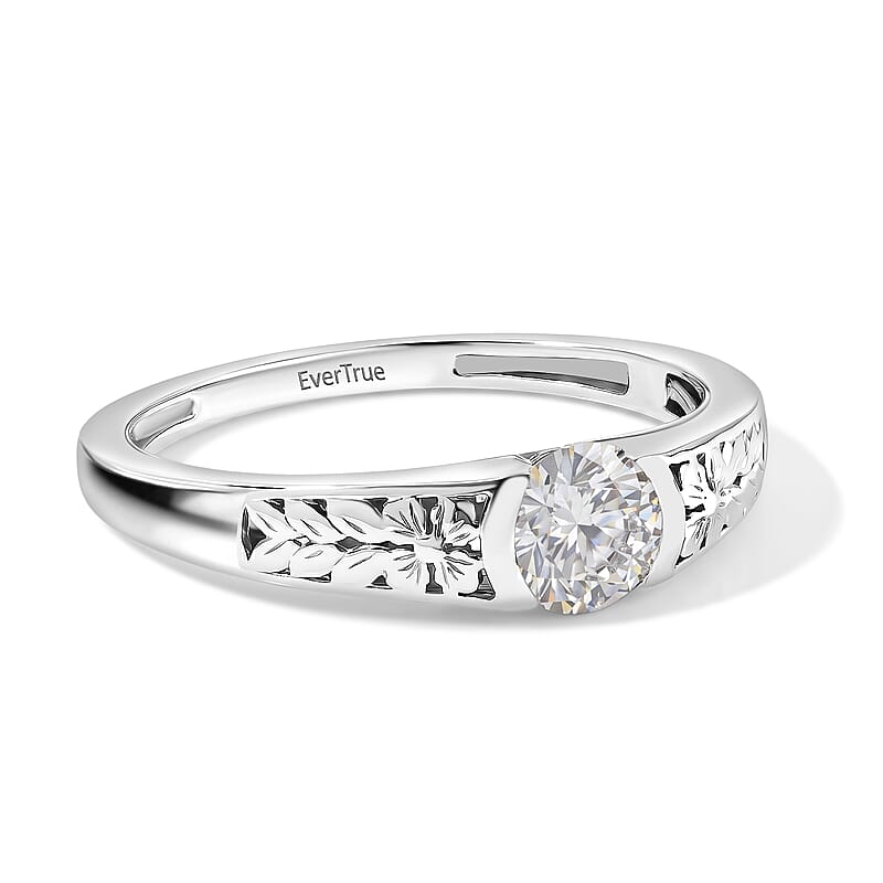 EverTrue Moissanite 0.50 ctw Solitaire Ring in Platinum Bond (Size 7.0)