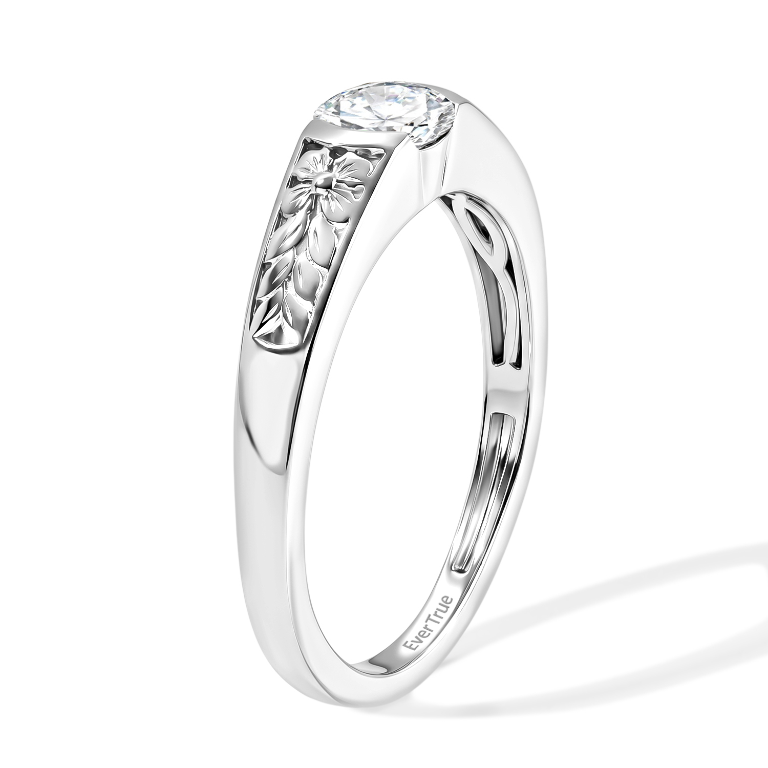 EverTrue Moissanite 0.50 ctw Solitaire Ring in Platinum Bond (Size 9.0)