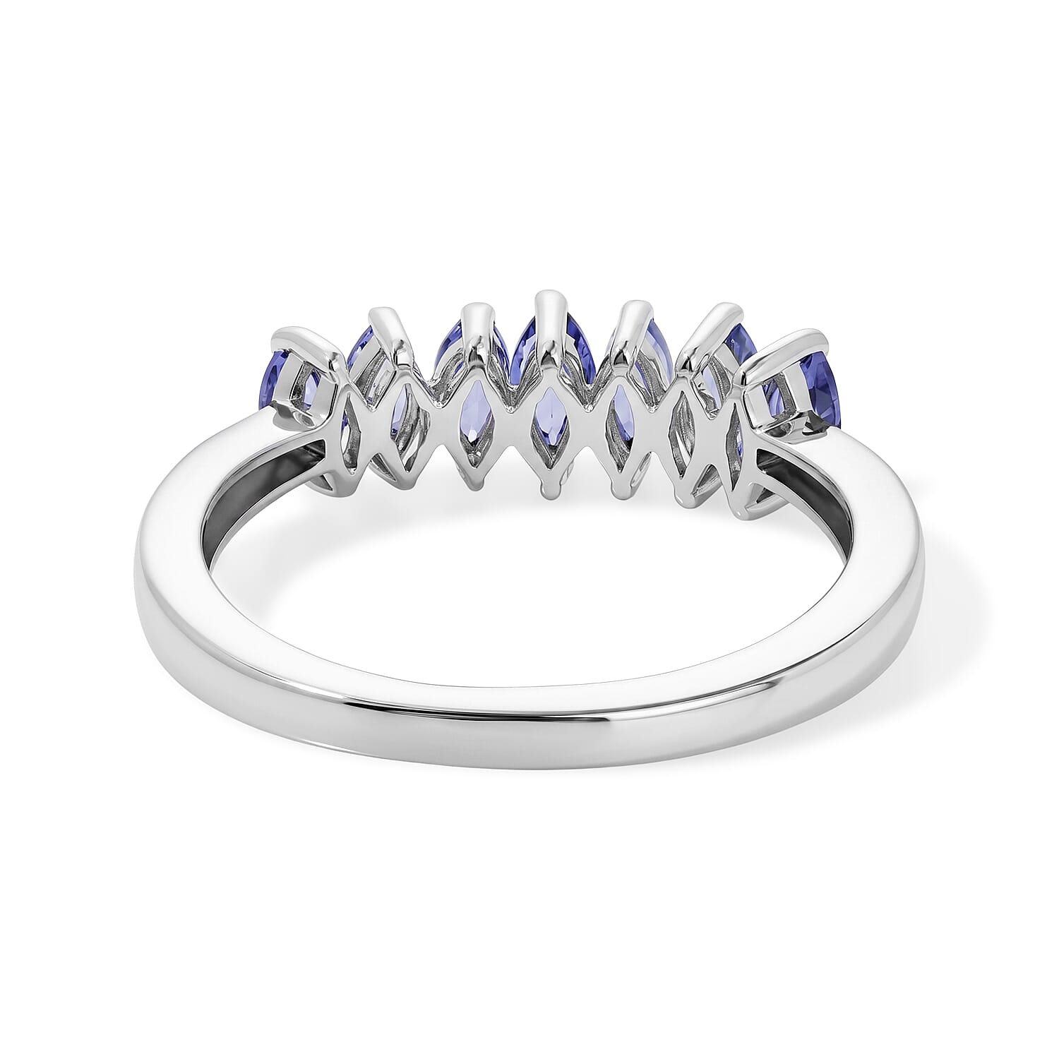 D'Joy Tanzanite 0.75 ctw Ring in Rhodium Over Sterling Silver (Size 7.0)