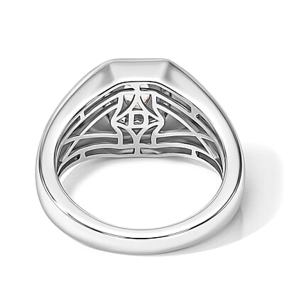 D'Joy Marropino Morganite and Moissanite 0.75 ctw Ring in Rhodium Over Sterling Silver (Size 9.0)