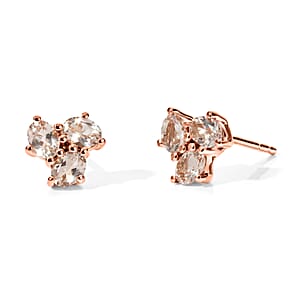 D'Joy Marropino Morganite 0.90 ctw Earrings in 18K Vermeil Rsoe Gold Over Sterling Silver
